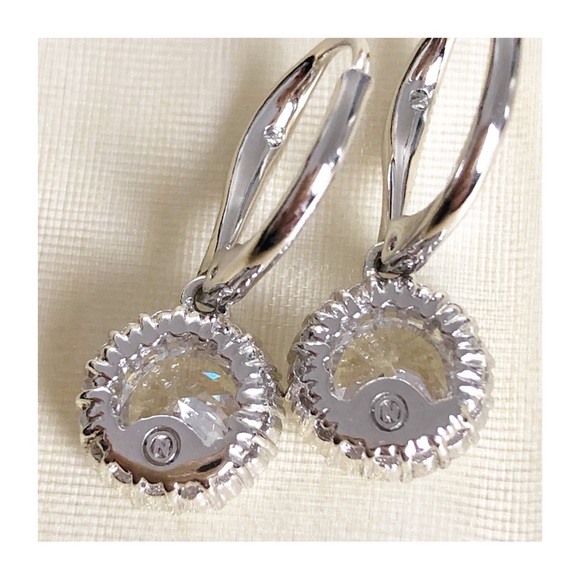 NADRI Framed Round Cubic Zirconia Drop Pierced Earrings - Picture 5 of 10